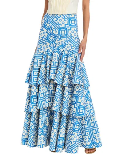 Mestiza New York Victoria Tiered Gown Skirt In Blue