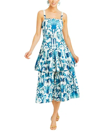 Mestiza New York Virginie Tiered Midi Dress In Blue