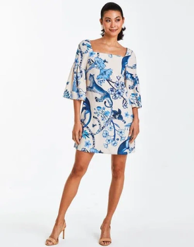 Mestiza New York Women's Vivienne Minidress In Blue Ivory Monkey Toile