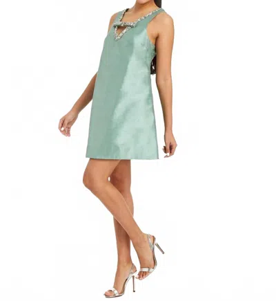Mestiza New York Willa Embellished Mini Dress In Jade In Blue