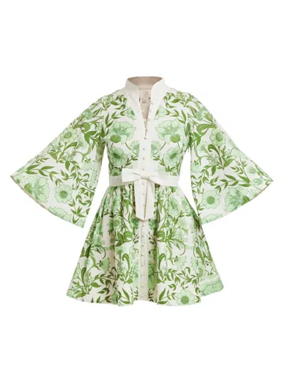 Mestiza New York Women's Carmen Floral Linen-blend Minidress In Green Ivory