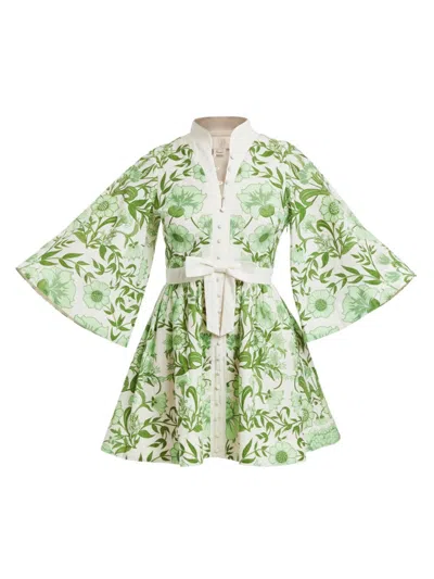 Mestiza New York Women's Carmen Floral Linen-blend Minidress In Green