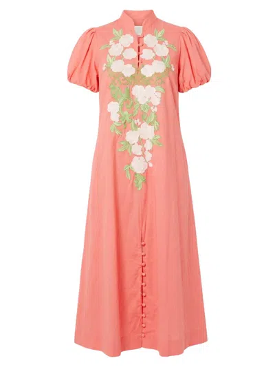 Mestiza New York Women's Elliana Cotton Barong-style Midi-dress In Fresco Sunset