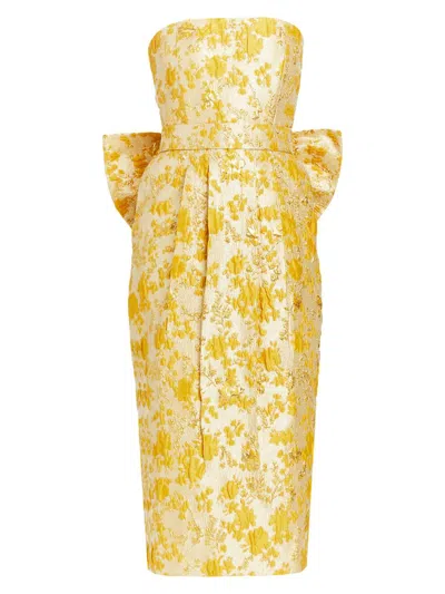 Mestiza New York Women's Lorena Floral Jacquard Gown In Champagne Gold