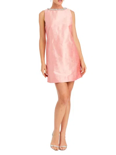 Mestiza New York Women's Manhattan Embellished Dupioni Shift Minidress In Pink