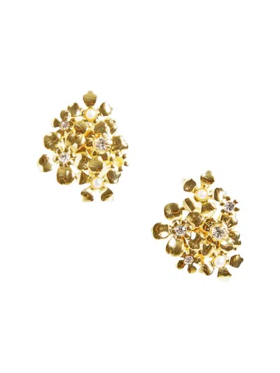 Mestiza New York Women's Narra Cluster Clip On Earrings In Gold