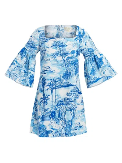Mestiza New York Women's Vivienne Printed Stretch Crepe Minidress In Blue Tropical Toile