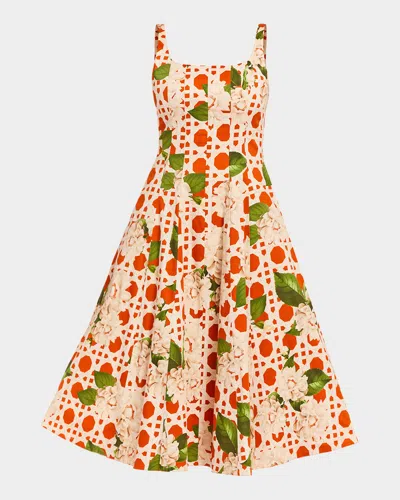 Mestiza New York Yvette Reversible Square-neck Midi Dress In Sunkissed Ivory