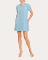 Mestiza Women's Ainslee Embellished Metallic Tweed Mini Dress In Blue