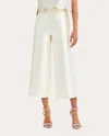 Mestiza Women's Blake Silk Twill Cropped Flare Pants In White