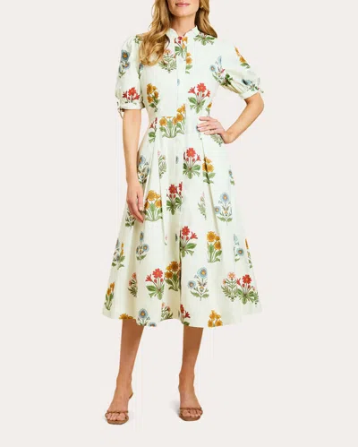Mestiza Women's Brooklyn Floral Poplin Puff-sleeve Midi Dress Cotton In Multi