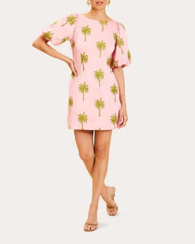 Mestiza Women's Donovan Embroidered Poplin Puff-sleeve Mini Dress In Pink