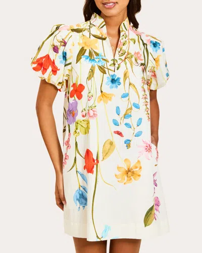 Mestiza Women's Elliana Floral Poplin Barong Mini Dress Cotton In Multi