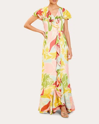 Mestiza Women's Fernanda Floral Chiffon Ruffle Gown Polyester In Multicolor
