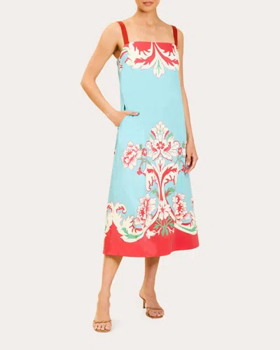 Mestiza Women's Galena Floral Poplin Column Midi Dress In Blue