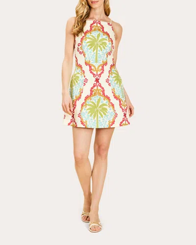 Mestiza Women's Havana Poplin Belted Mini Dress Cotton/spandex In Multicolor