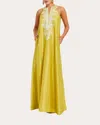 Mestiza Women's Merida Embroidered Organza Halterneck Gown