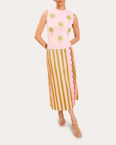 Mestiza Women's Soho Embroidered Cotton Knit Top In Pink