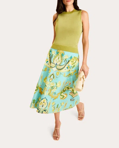 Mestiza Women's Soho Metallic Knit Shell Top In Green