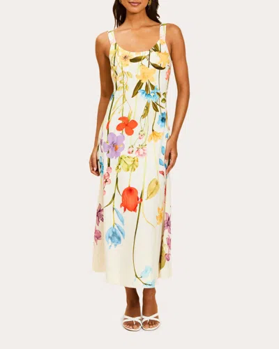 Mestiza Women's Sugarcane Floral Cotton Bias Slip Midi Dress Cotton/linen In Multi