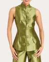 Mestiza Women's Tamara Embellished Dupioni Vest Top In Green