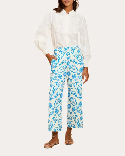 Mestiza Women's Taylor Floral Cotton Cropped Pants In Blue