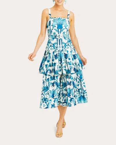 Mestiza Women's Virginie Convertible Printed Cotton-sateen Dress In Blue