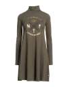 Met Jeans Woman Mini Dress Dark Green Size L Cotton In Brown