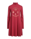 Met Jeans Woman Short Dress Garnet Size M Cotton In Red