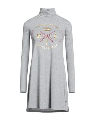 Met Jeans Woman Short Dress Light Grey Size Xl Cotton