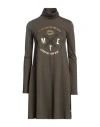 Met Jeans Woman Short Dress Military Green Size Xl Cotton
