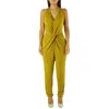 Met Bicolor Rayon Jumpsuit In Green