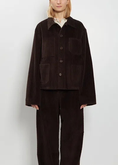 Meta Campania Bill Cropped Corduroy Workwear Jacket In Brown