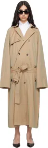 Meta Campania Collective Beige Jasper Cotton Tonic Trench Coat In Beige