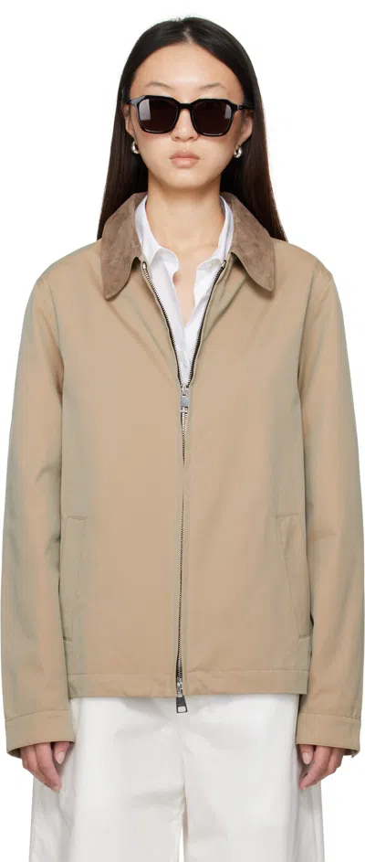 Meta Campania Collective Beige Owen Cotton Tonic Coaching Jacket In Sand