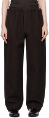Meta Campania Collective Brown Ed Unlined Trousers In Dark Chocolate Brown
