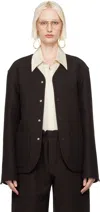 Meta Campania Collective Brown Leon Jacket In Dark Chocolate Brown