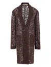 Meta Campania Collective Floral Lace Single-breasted Coat