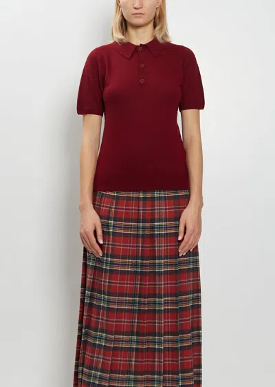 Meta Campania Collective Josh Felted Cashmere Polo In Burgundy