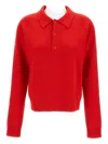 Meta Campania Collective Long-sleeves Polo Top In Red