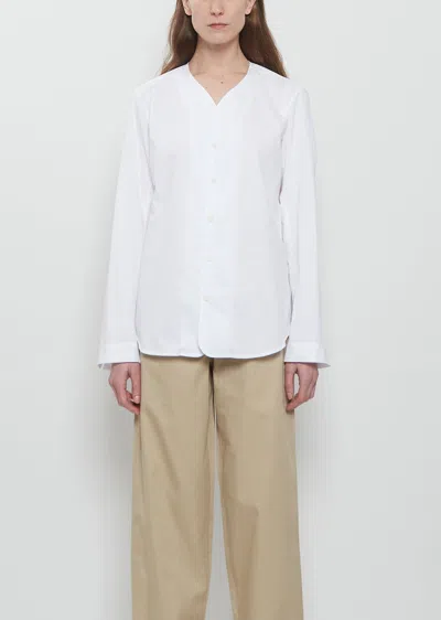 Meta Campania Collective Mason Collarless Cotton Shirt In White