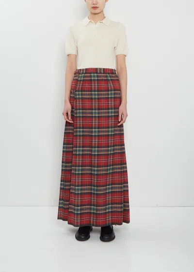 Meta Campania Collective Maya Pleated Cotton Tartan Skirt In Multi