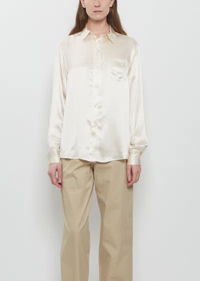 Meta Campania Collective Pablo Unlined Fluid Silk Shirt In White