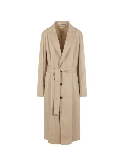 Meta Campania Collective Senga Belt-fastening Coat In Neutral