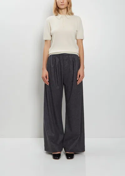 Meta Campania Collective Trace Pleated Felted Wool Trousers In Gray