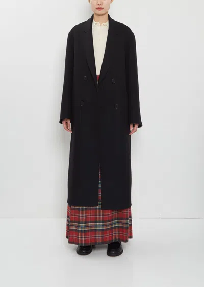 Meta Campania Collective Vanley Double Breasted Wool Coat In Black