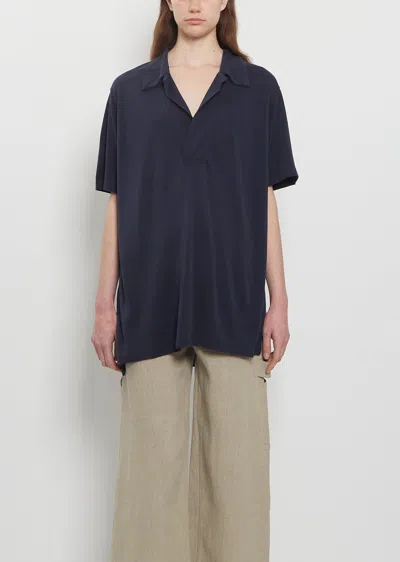 Meta Campania Collective Vic Silk Jersey Polo Shirt In Blue