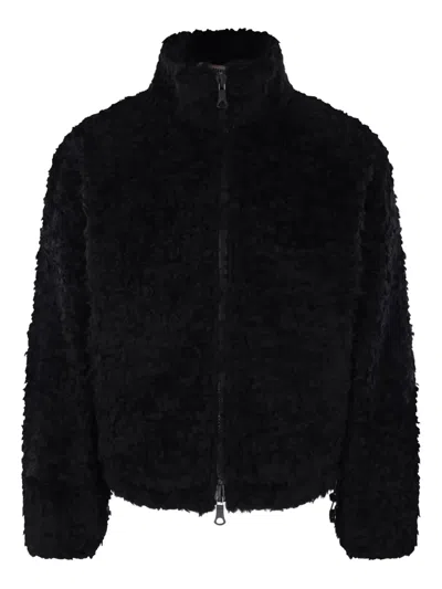 Meta Campania Collective Zip-up Shearling Jacket In Black