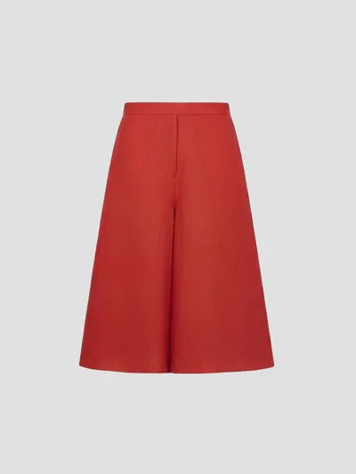Meta Campania Linen Mini Skirt Trousers In Red