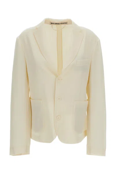 Meta Campania White Lee Tropical Wool Twill Blazer In Neutral